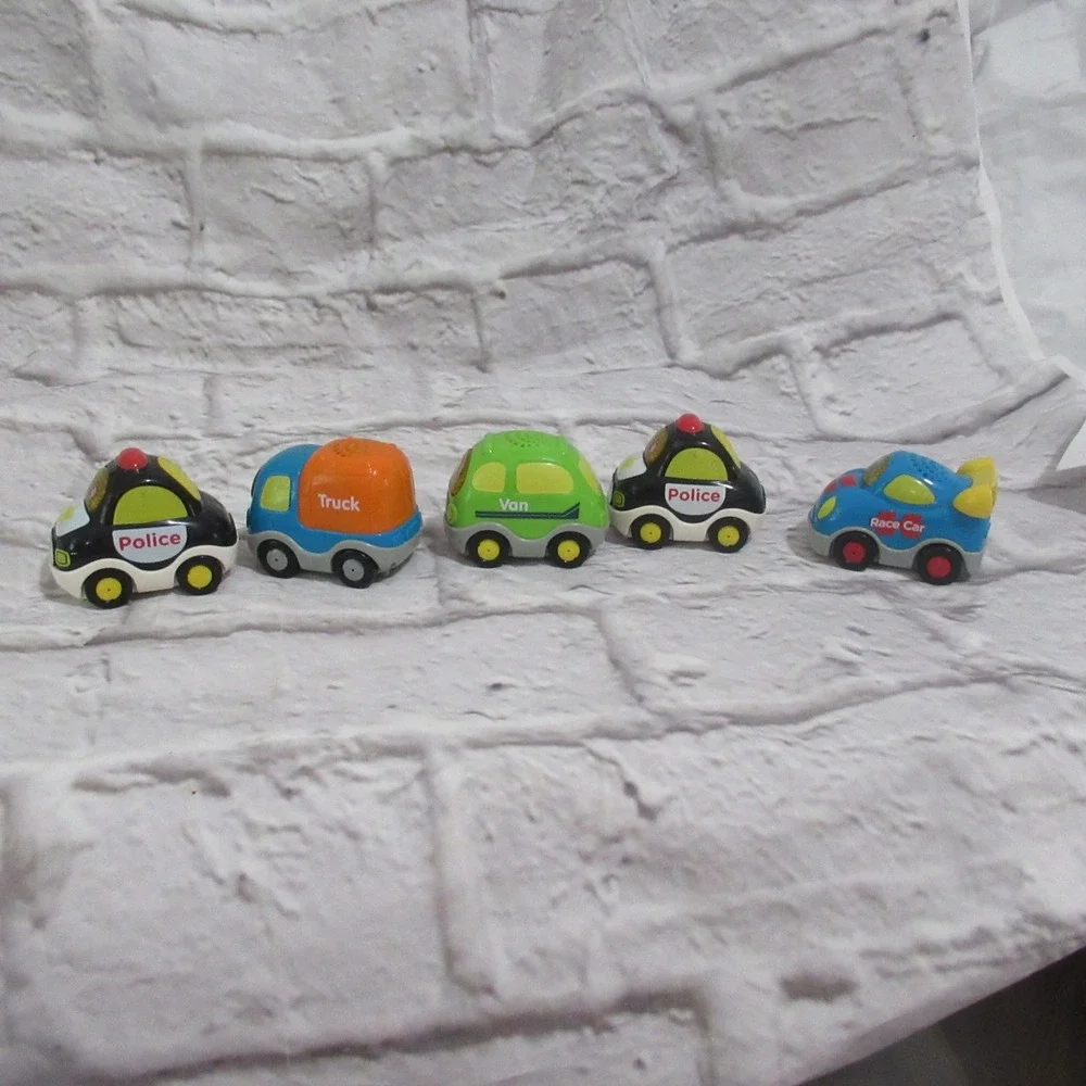 VTech Go! Go! Smart Wheels Toy Cars Toddler racecar police van lot of 5 works